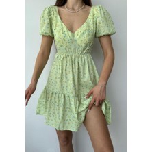 Femora Moda Yeşil Sırt Dekolteli Elbise