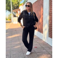 Femora Moda Kadın Iki Iplik Kumaş Pul ve Fermuar Detaylı Ikili Takım