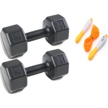 PremiumPort 2'li 4 kg Dambıl ve Sayaçlı Ayarlanabilir Atlama Ipi Seti