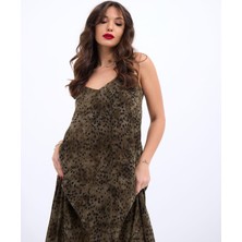 Femora Moda 6250 Elbise-Siyah Haki