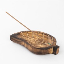 WoodBay Dekoratif Yaprak Temalı Çubuk Tütsülük Gül Ağacı El Yapımı