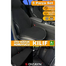 S-Dizayn Siyah Oto Koltuk Koruyucu Kılıf Set 2+3 Parça Universal