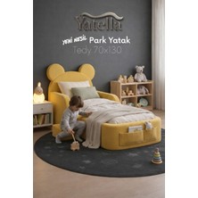 Yatella Luxury Tedyy Baza ve Başlıklı Montessori Full Sünger Yatak Seti 70 x 130 Sarı