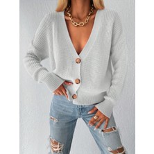 Femora Moda Kadın Uzun Kollu Düğme Detay Triko Bluz