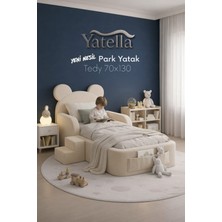 Yatella  Luxury Tedyy Baza ve Başlıklı Montessori Full Sünger Yatak Seti 70 x 130 Bej