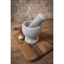 WoodBay Mermer Beyaz Renk Havan Tokmak Set Büyük Boy 9,5 Çap