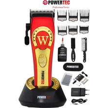 Powertec TR-4800 Tam Profesyonel 9.000RPM 8 Kademeli Saç-Sakal Kesim Makinesi +Yedek Seramik Bıçak Seti