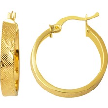 Bilezikci 2,5 cm. Çaplı Versage Halka Küpe 14 Ayar Altın