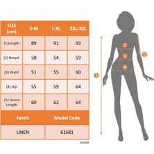 Femora Moda Kadın Uzun Kollu Yakalı Önden Düğmeli Beli Kuşaklı Mini Ithal Keten Elbise