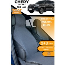 Pamuklu 5'li Oto Koltuk Koruyucu Kılıf Seti Füme Chery Tiggo 7
