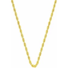 Bilezikci Unisex 14 Ayar Altın Halat Burgu Zincir 70 cm