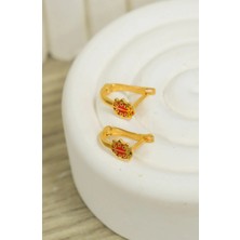 Güneyler Altın Ve Mücevherat Uğur Böceği Çocuk Küpesi 22 Ayar