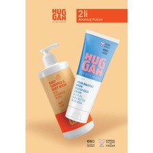 Huggah Organik Bebek Saç ve Vücut Şampuanı 320 ml + Organik Doğal Pişik Önleyici Bebek Bakım Kremi 100ML