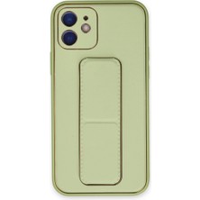 Veloro  Iphone 12 Kılıf Co Deri Standlı Kapak - Su Yeşili