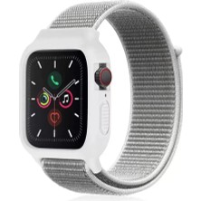 Esranın Dünyası Newface Apple Watch 38MM Hasırlı Cırtcırtlı Kasalı Kordon - Beyaz RSMRK34-ESRDNS