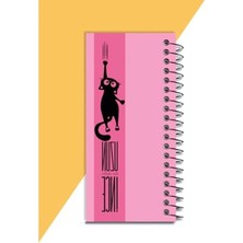 Calperia Sevimli Kedi Temalı Spiralli Not Defteri (21X10 Cm, 120 Sayfa)