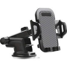 Calperia Tek Elle Kullanıma Uygun Vantuzlu Araç Telefon Tutucu, Siyah