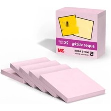 Calperia Süper Yapışkan Notlar, 5 Blok, 7.6 x 7.6 Cm, Pembe