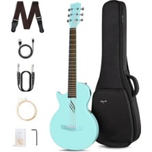 Calperia Yüksek Kaliteli Elektro Akustik Gitar, Mavi Renk