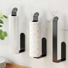 Calperia Lüks Tasarım Siyah Yapışkanlı Peçetelik - Banyo Için