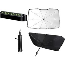 Calperia Katlanabilir Şemsiye Tasarımlı Araç Güneşliği ve Numaratör Seti