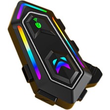 Eco Port Krm2 Rgb Motosiklet Sürücüleri Için Ipx6 Su Geçirmez Özellikli Kablosuz Bluetooth Kulaklık - Siyah