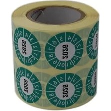 Calperia 30MM x 30MM Tarih Seçme Etiketi Rulo - 1000 Adet (Yeşil)