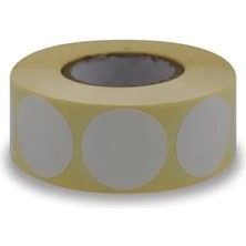 Calperia 30MM Çapında 1000 Adet Baskısız Kuşe Etiket Rulo
