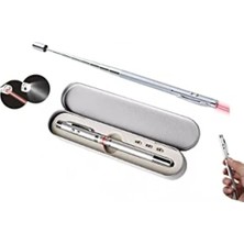 Calperia Teleskopik Metal Mıknatıslı Pointer Kalem - Kırmızı Işıklı