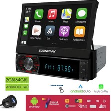 Soundway SW-10600 Android Indash Teyp 7 Inç 2+64GB Android 14 Bt USB Sd Hd Fm Mirrorlink Carplay