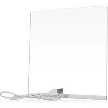 Calperia LED Işıklı Akrilik Yazı Tahtası - 20X20 Cm, 7 Renkli Kalem ile