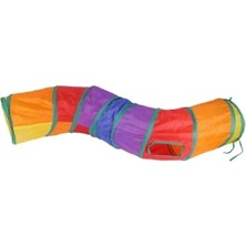 Calperia Katlanabilir Gökkuşağı Renkli Kedi ve Köpek Oyun Tüneli