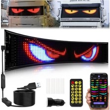 Ahmet Otomotiv LED Matrıx Panel Cama Yapışan Telefon Kontollü Uzaktan Kumandalı Kayan Yazı 12CM x 60CM