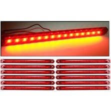 Ahmet Otomotiv (12 Adet) Parmak LED Kırmızı Renk 24CM 15LED 12V-24V