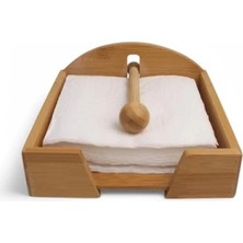 Calperia Doğal Bambu Kare Peçetelik - Rüzgar Koruma Aparatı ile