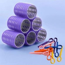 Calperia Büyük Boy Yapışkanlı Bigudi Seti + Saç Pensi