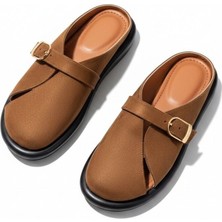 Ne&Ve Shoes Kadife Süet Tokalı Kadın Günlük Rahat Sabo Terlik