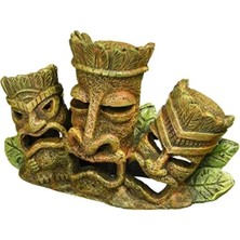 Calperia Akvaryum Dekorasyonu, Tiki Temalı 3'lü Heykel Seti