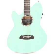 Calperia Akustik-Elektro Gitar - Deniz Köpüğü Yeşil Renkli Sapele Arka Yüzlü