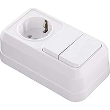 Calperia Ikili Komütatör Topraklı Priz - Beyaz