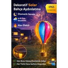 Wair Teknoloji Güneş Enerjili Alev Efektli Balon Lamba, Su Geçirmez, Sensörlü, Dekoratif Dış Mekan Işığı