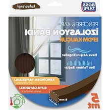 Calperia 5mm x 15MM Kauçuk Pencere ve Kapı Izolasyon Bandı - Kahverengi