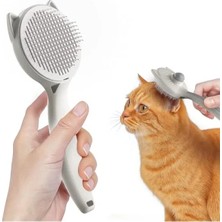 Calperia Otomatik Temizleme Düğmeli Kedi ve Köpek Tarağı, Yumuşak Masaj Etkili