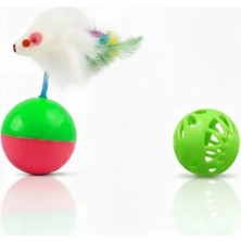 Calperia Kedi Oyuncağı Seti, Tüylü Fare ve Zilli Top, 2 Parça