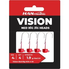 Han Fishing Hanfish Vision Ned Rig UV Red Jighead