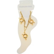 Nkie Jewels Altın Renk Asansör Sf 3 Dümen Çelik Halhal - 3486