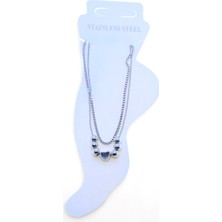 Nkie Jewels Gümüş Renk Asansör Sf 3 Küre Kalp 3 Küre Çelik Halhal - 3466
