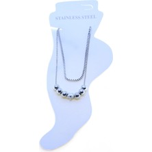 Nkie Jewels Gümüş Renk Asansör Sf 3 Küre Yıldız 3 Küre Çelik Halhal - 3475