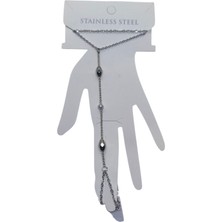 Nkie Jewels Gümüş Renk Kesik Silindir Inci Çelik Şahmeran - 3565