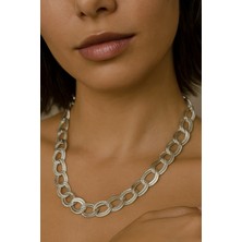Nkie Jewels Gümüş Renk Samanyolu Zincir Çelik Choker Kolye  - 3339